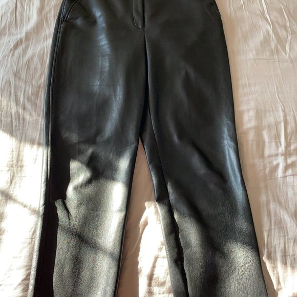Babaton || Faux Leather Pants (Size 14) Waist 17.5" - Picture 1 of 6